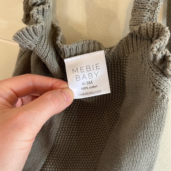 0-3 Mon. Mebie Baby sage knitted romper - Picture 3 of 3